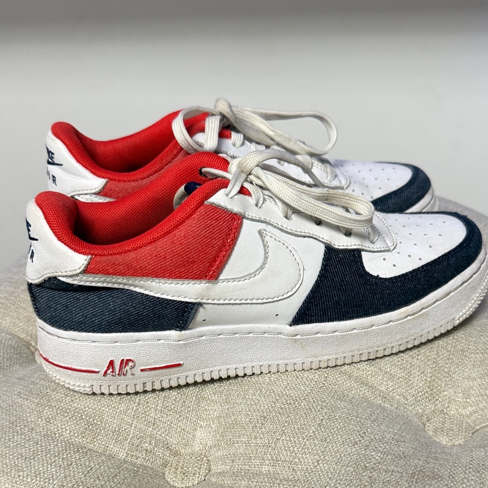 Nike Air Force 1 Denim Red White Sneakers